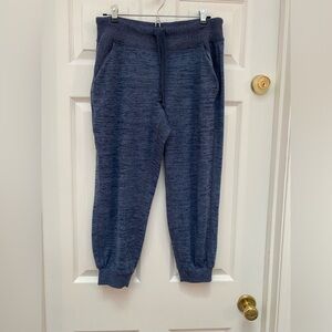Athleta Dark Navy Heather Cozy Jogger Sweatpants w Side and Butt Pockets - M